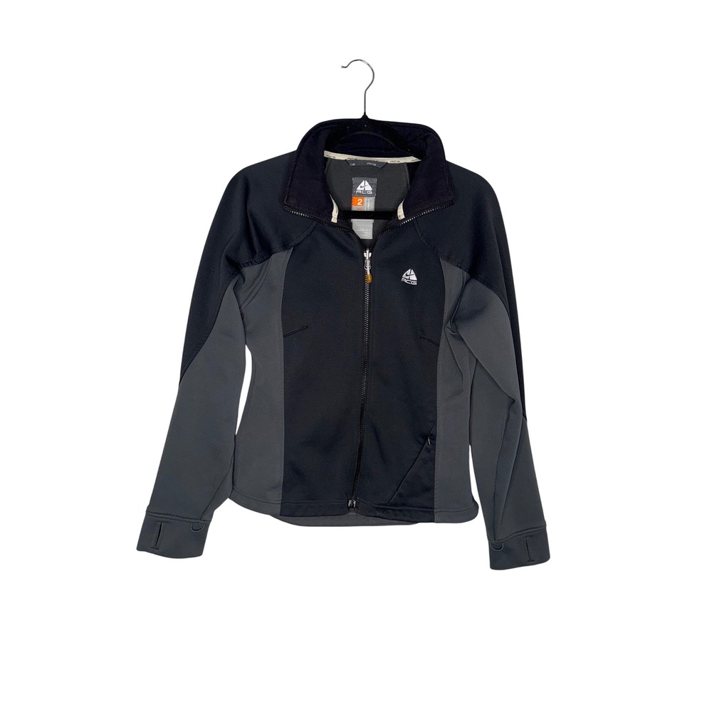 Nike ACG Fleece Jacket Kids Medium 8-10 Black Grey Excellent Thermal Layer 2